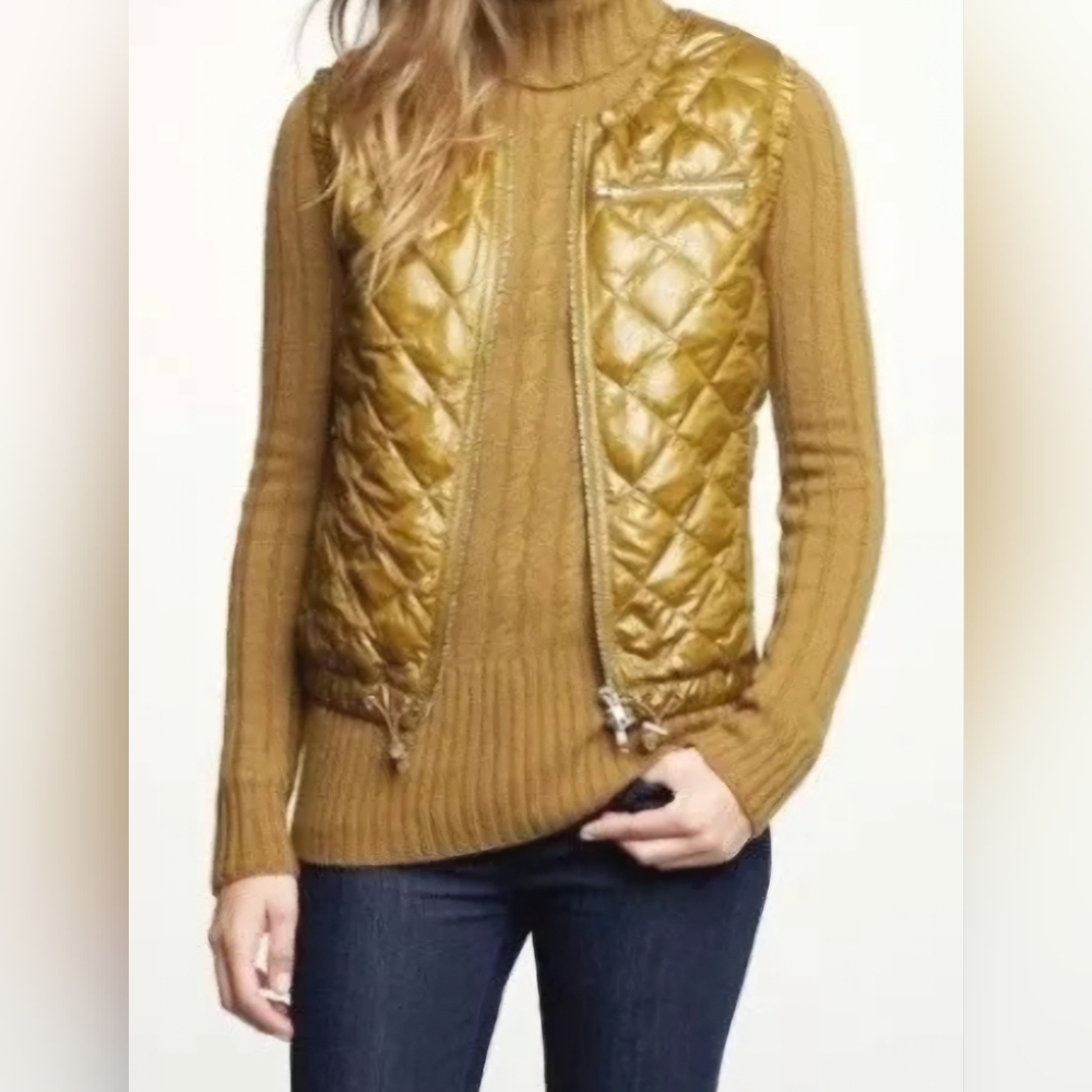 J.Crew Luminosa Greenish Bronze Quilted Down Puffer Vest Women's (Medium?)